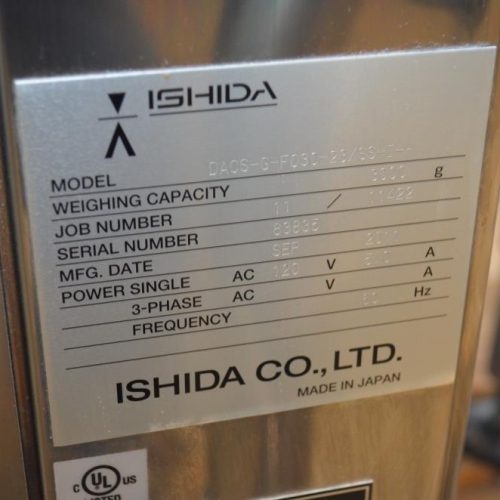 Ishida Model DACSGF03023SSIH, 3,000 Gram, 340 PPM S/S Checkweigher