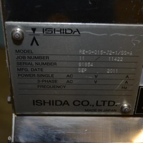 Ishida Model DACSGF03023SSIH, 3,000 Gram, 340 PPM, S/S Checkweigher