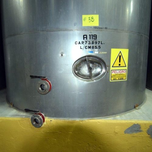 19,500 Gallons Capacity (Approx.) Vertical S/S Single Wall Tank