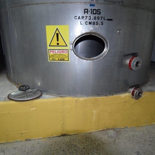 19,500 Gallons Capacity (Approx.) Vertical S/S Single Wall Tank