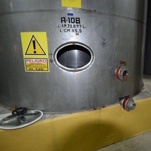 19,500 Gallons Capacity (Approx.) Vertical S/S Single Wall Tank