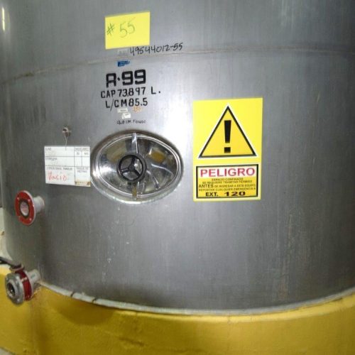 19,500 Gallons Capacity (Approx.) Vertical S/S Single Wall Tank