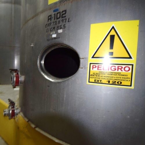 19,500 Gallons Capacity (Approx.) Vertical S/S Single Wall Tank