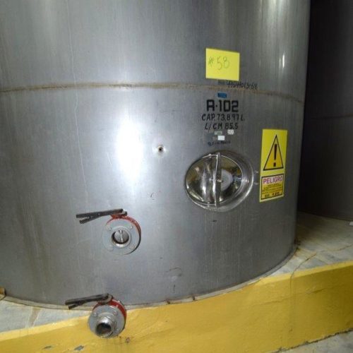 19,500 Gallons Capacity (Approx.) Vertical S/S Single Wall Tank