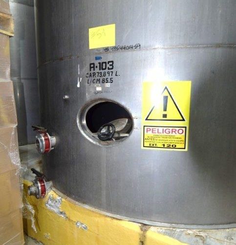 19,500 Gallons Capacity (Approx.) Vertical S/S Single Wall Tank