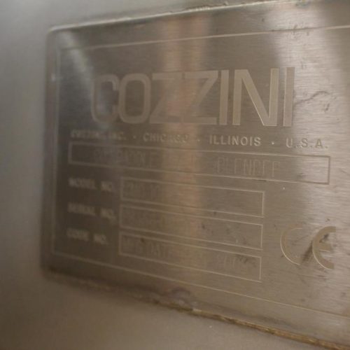 Cozzini Model CMB S/S 1,000 lbs Co2 Injection Twin Shaft Paddle Mixer