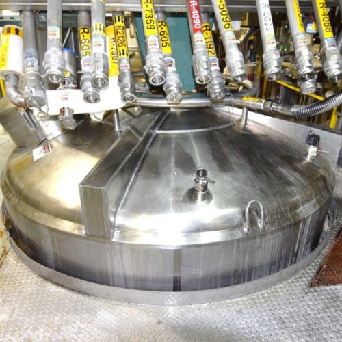 4,500 Gallon Cherry Burrell 316 S/S Vertical Jacketed Agitated Tank.