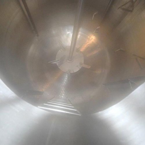 4,500 Gallon Cherry Burrell 316 S/S Vertical Jacketed Agitated Tank.