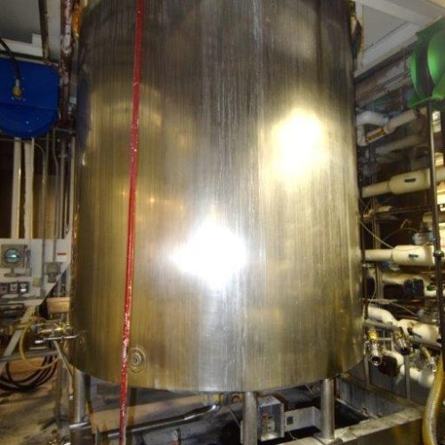 4,500 Gallon Cherry Burrell 316 S/S Vertical Jacketed Agitated Tank