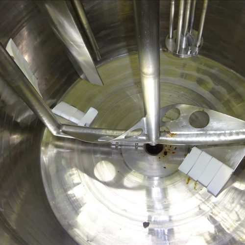 100 Gallon S/S Vertical Jacketed Sweep Scrape and High Shear Agitated Kettle