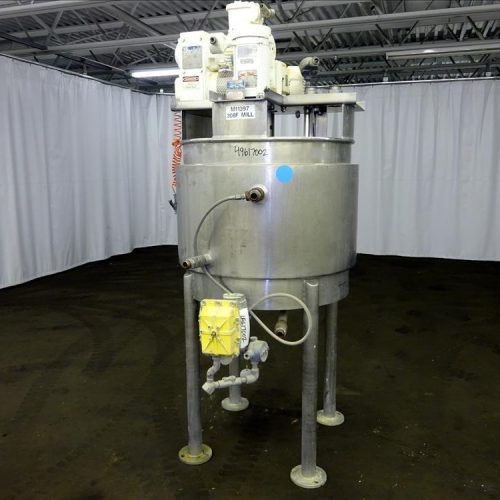 100 Gallon S/S Vertical Jacketed Sweep Scrape and High Shear Agitated Kettle