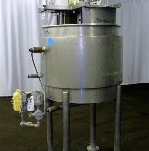 100 Gallon S/S Vertical Jacketed Sweep Scrape and High Shear Agitated Kettle