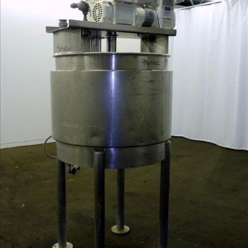100 Gallon S/S Vertical Jacketed Sweep Scrape and High Shear Agitated Kettle