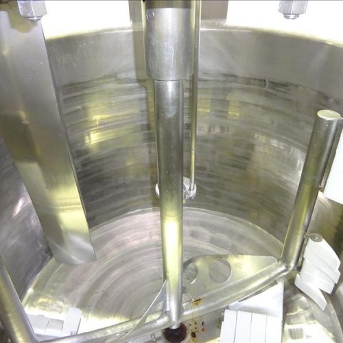 100 Gallon S/S Vertical Jacketed Sweep Scrape and High Shear Agitated Kettle