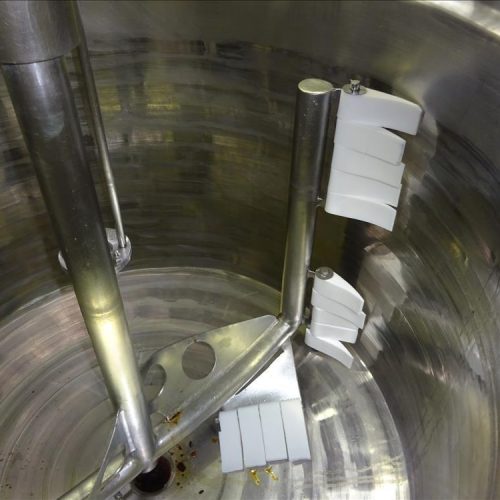 100 Gallon S/S Vertical Jacketed Sweep Scrape and High Shear Agitated Kettle