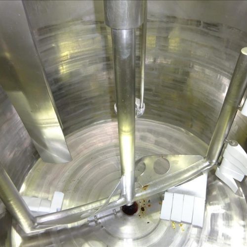 100 Gallon S/S Vertical Jacketed Sweep Scrape and High Shear Agitated Kettle