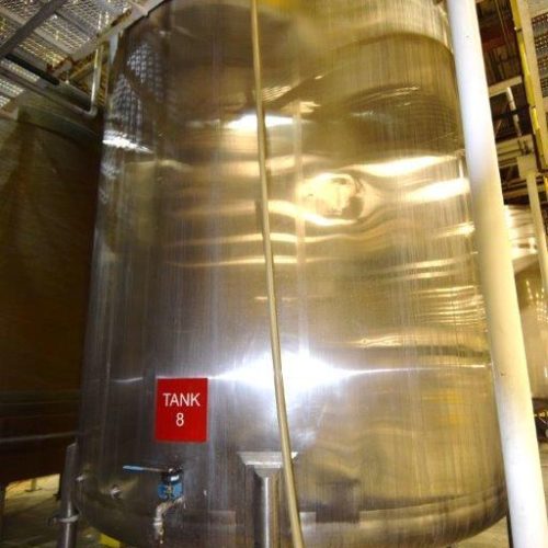 8,000 Gallon Northland Vertical S/S Single Wall Agitated Tank
