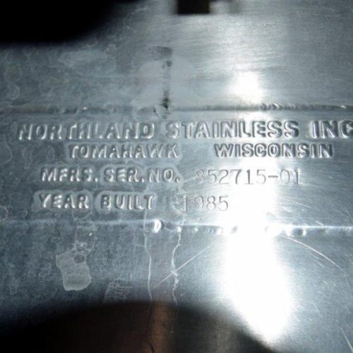 8,000 Gallon Northland Vertical S/S Single Wall Agitated Tank