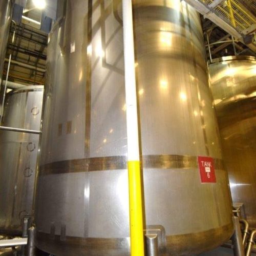 8,000 Gallon Northland Vertical 316L S/S Single Wall Agitated Tank