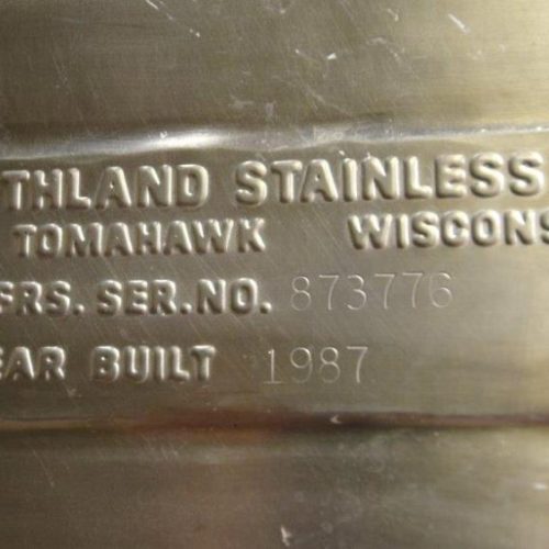 8,000 Gallon Northland Vertical 316 S/S Wingle Wall Agitated Tank