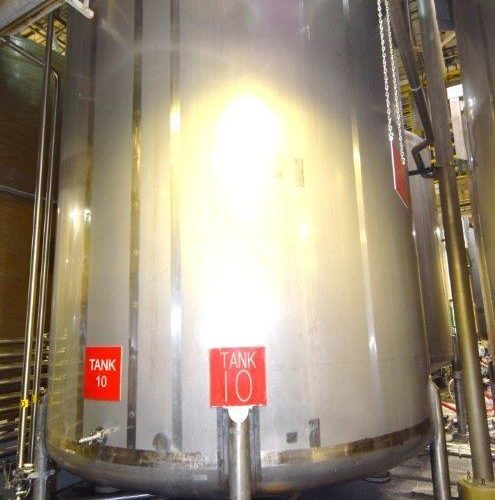 8,000 Gallon Northland Vertical S/S Single Wall Turbine Agitated Tank