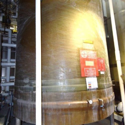 8,535 Gallon Fiberglass Products Model CCDV108535 Vertical Agitated Fiberglass Tank