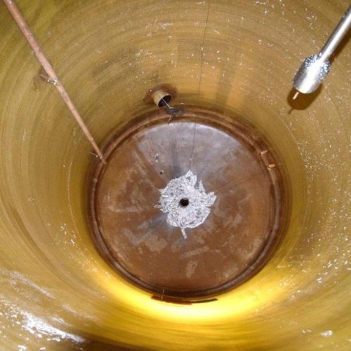 8,535 Gallon Fiberglass Products Model CCDV108535 Vertical Agitated Fiberglass Tank