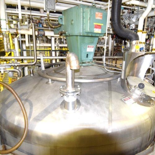 8,000 Gallon Northland Vertical 316L S/S Jacketed Agitated Reactor