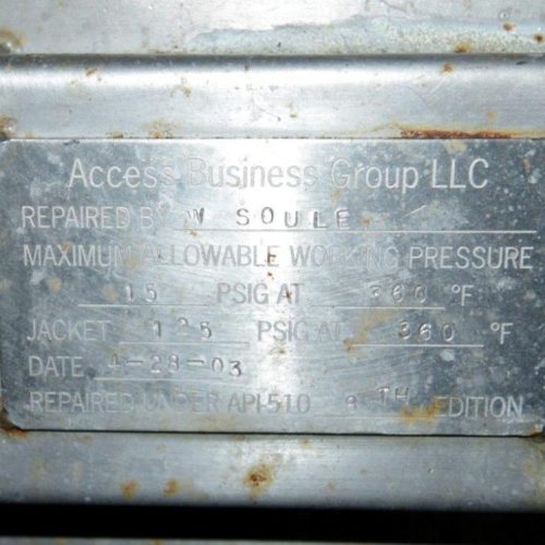 8,000 Gallon Northland Vertical 316L S/S Jacketed Agitated Reactor