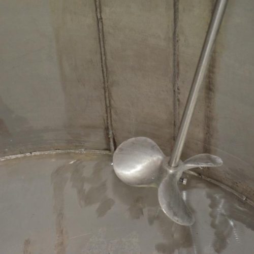 350 Gallon S/S Vertical Jacketed Prop Agitated Tank