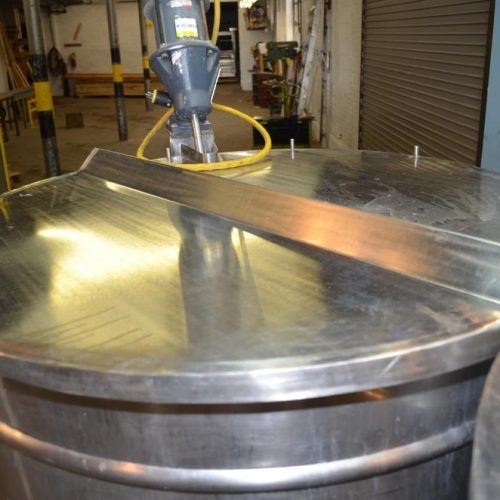 (2) 200 Gallon Vertical S/S Single Wall Prop Agitated Tanks on Common Platform