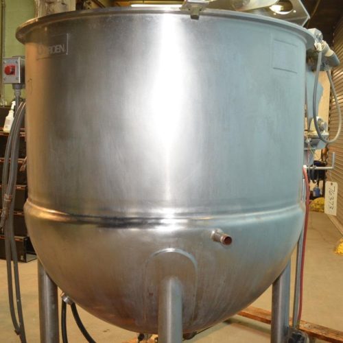 300 Gallon Groen Model 300D10TI S/S Jacketed Incline Sweep Scrape Agitated Kettle