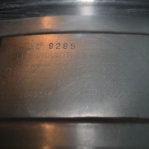 300 Gallon Groen Model 300D10TI S/S Jacketed Incline Sweep Scrape Agitated Kettle