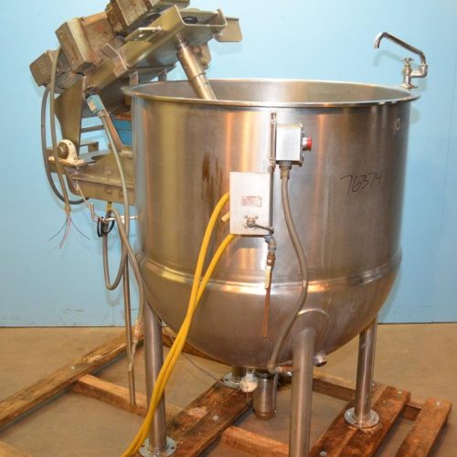 300 Gallon Groen Model 300D10TI S/S Jacketed Incline Sweep Scrape Agitated Kettle