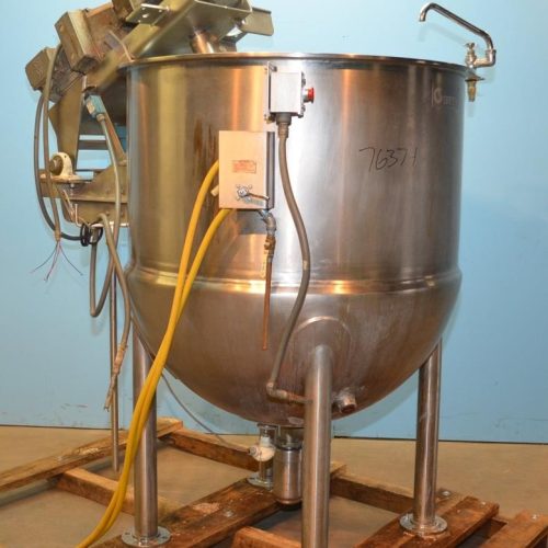 300 Gallon Groen Model 300D10TI S/S Jacketed Incline Sweep Scrape Agitated Kettle