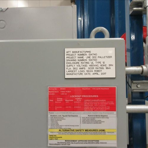 APT Manufacturing Robotic Palletizing Cell with Fanuc Model R1000 Robotic Arm