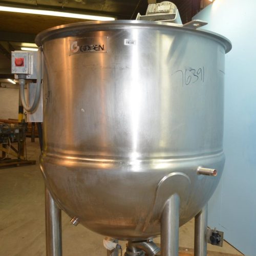 200 Gallon GroenModel 200D7TI S/S Jacketed Incline Sweep Scrape Agitated Kettle