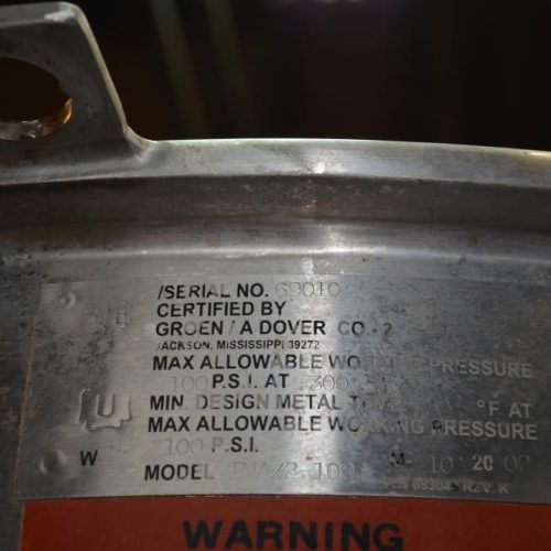 100 Gallon Groen Model INA2100 S/S Jacketed Incline Sweep Scrape Agitated Kettle