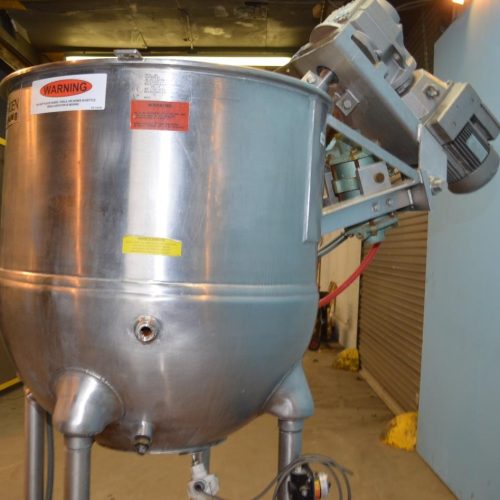 100 Gallon Groen Model INA2100 S/S Jacketed Incline Sweep Scrape Agitated Kettle