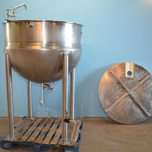 200 Gallon Lee Model 200D S/S Jacketed Kettle with Cover