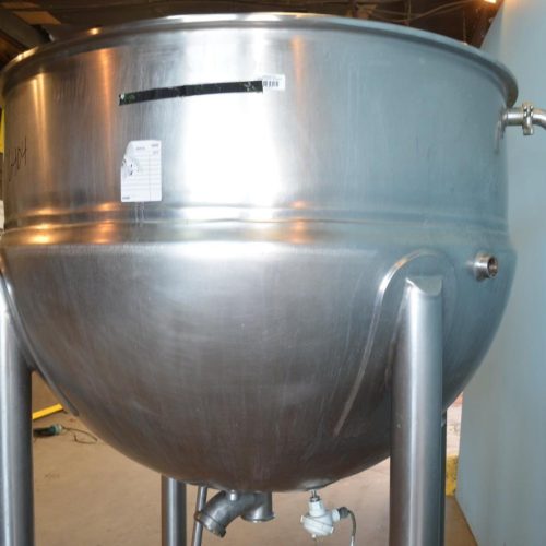 200 Gallon Lee Model 200D S/S Jacketed Kettle with Cover