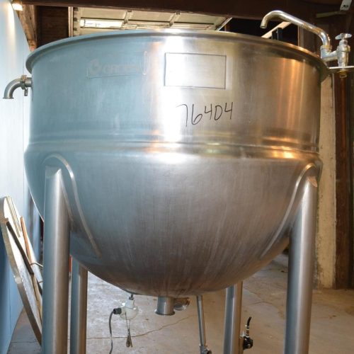 200 Gallon Lee Model 200D S/S Jacketed Kettle with Cover