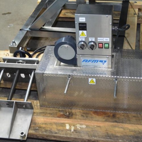 AFM Model LX100 S/S 80 CPM Shrink Sleeve Registered Film Labeler with Heat Tunnel