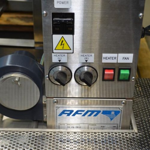 AFM Model LX100 S/S 80 CPM Shrink Sleeve Registered Film Labeler with Heat Tunnel