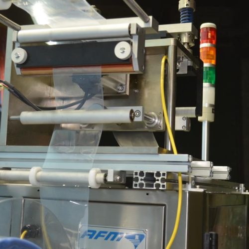 AFM Model LX100 S/S 80 CPM Shrink Sleeve Registered Film Labeler with Heat Tunnel