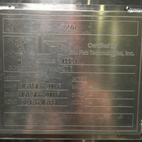 500 Liter (130 Gallon) KHS Vertical S/S Buffer Tank Skid