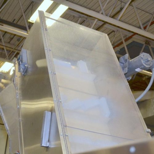 Bulk Bottle Live Bottom Feed Hopper with Integrated S/S Elevator