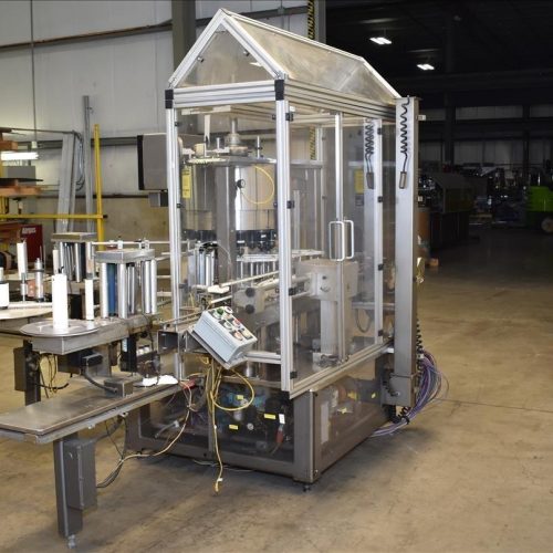 Sancoa / Weiler Model RL200 Dual Head Front and Back Rotary Inline Labeler