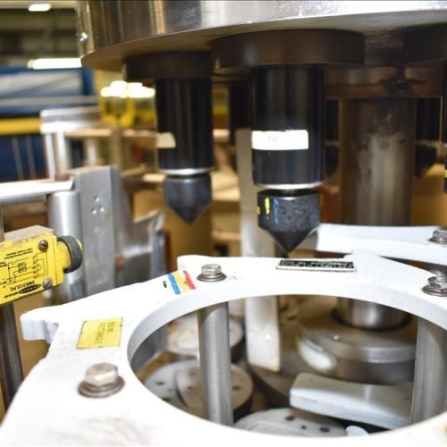 Sancoa / Weiler Model RL200 Dual Head Front and Back Rotary Inline Labeler