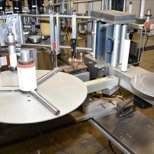 Sancoa / Weiler Model RL200 Dual Head Front and Back Rotary Inline Labeler